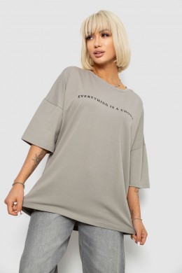 Футболка женская с принтом, цвет серый, 244R2020