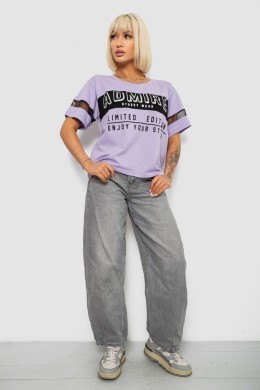Футболка женская с принтом, цвет сиреневый, 244R2153-5
