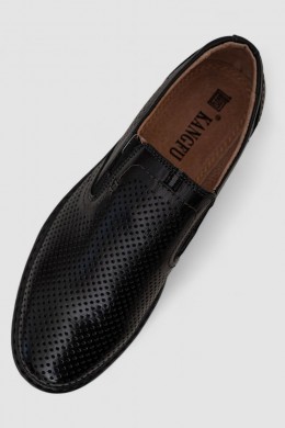 Туфли мужские с перфорацией, цвет черный, 243RB1802