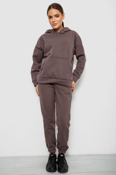 Спортивный костюм женский на флисе, цвет светло-коричневый, 257R85