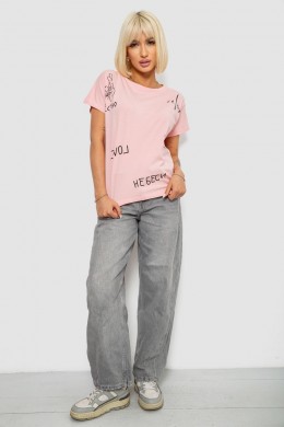 Футболка женская с принтом, цвет розовый, 244R2316-5