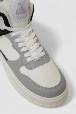 Кроссовки женские на меху, цвет серо-белый, 248RMB09