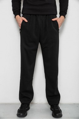 Спортивные штаны мужские на флисе, цвет черный, 244R41715