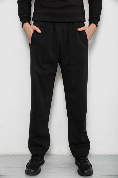 Спортивные штаны мужские на флисе, цвет черный, 244R41715