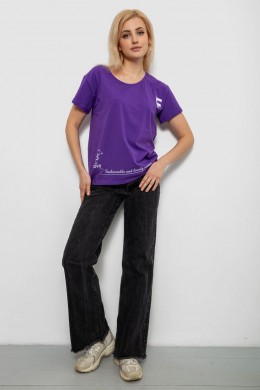 Футболка женская с принтом, цвет фиолетовый, 244R2304-5