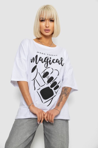 Футболка женская с принтом, цвет белый, 244R6005