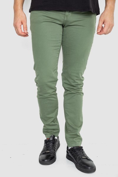 Джинсы мужские однотонные, цвет хаки, 247R6301