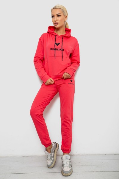 Спортивный костюм женский двухнитка, цвет коралловый, 214R1419-007