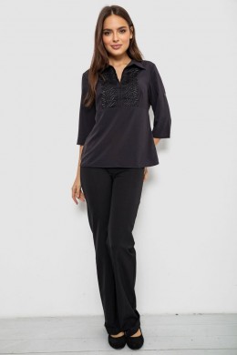 Блуза однотонная, цвет черный, 230R70-2