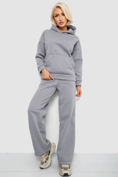 Спортивный костюм женский на флисе, цвет серый, 257R87