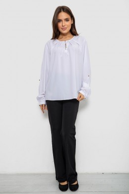 Блуза однотонная, цвет белый, 230R1122-6