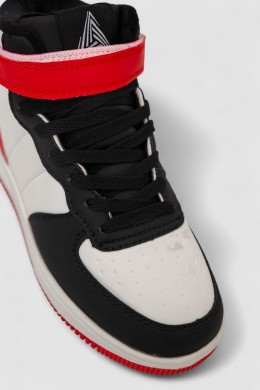 Кросівки жіночі зимові на хутрі, колір біло-червоний, 248RH1040