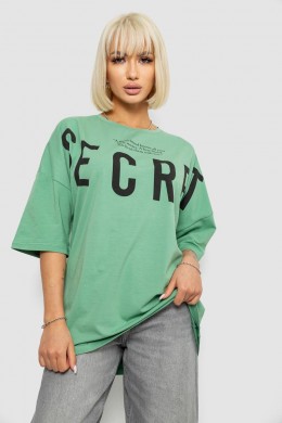 Футболка женская с принтом, цвет оливковый, 244R3008-1