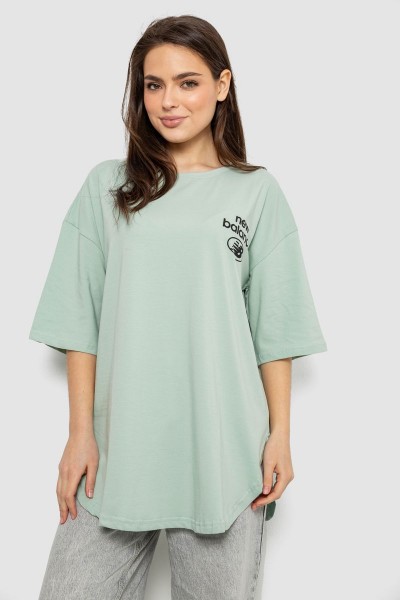 Футболка женская с принтом, цвет светло-оливковый, 244R2030