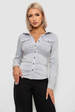 Рубашка классическая в полоску, цвет серый, 230R641