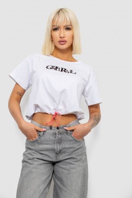 Футболка женская с принтом, цвет белый, 244R2306
