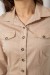 Рубашка женская однотонная, цвет бежевый, 230R068-6 Рубашка женская однотонная, цвет бежевый, 230R068-6