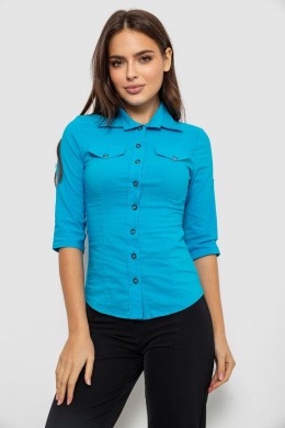 Сорочка жіноча однотонна, колір блакитний, 230R068-5