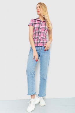 Рубашка женская в клетку, цвет розовый, 230R061-11
