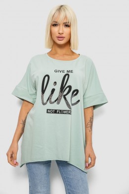 Футболка женская с принтом, цвет оливковый, 244R4023