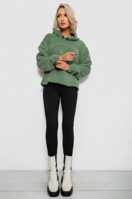 Худі жіночий однотонний з капюшоном, колір хакі, 257R14