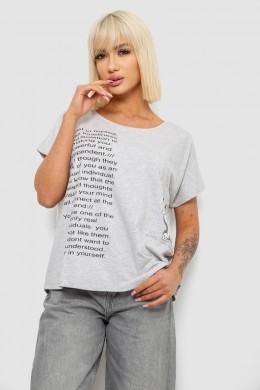 Футболка женская с принтом, цвет серый, 244R2039