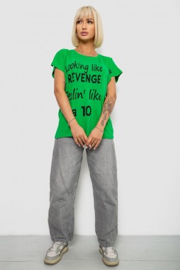 Футболка жіноча з принтом, колір зелений, 244R3013-5