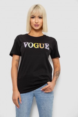 Футболка женская с принтом, цвет черный, 244R4022
