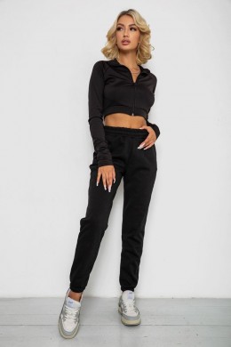 Спортивні штани жіночі на флісі, колір чорний, 238R57828