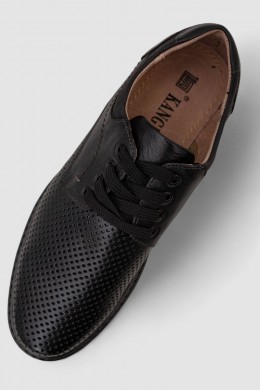 Туфли мужские с перфорацией, цвет черный, 243RB1805