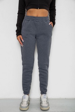 Спортивні штани жіночі на флісі, колір сірий, 238R57012