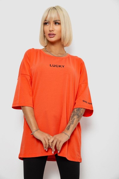 Футболка женская с принтом, цвет оранжевый, 244R2019