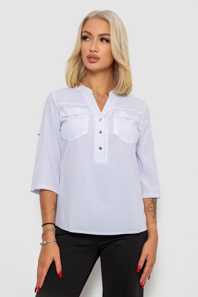 Блуза однотонная, цвет белый, 230R96