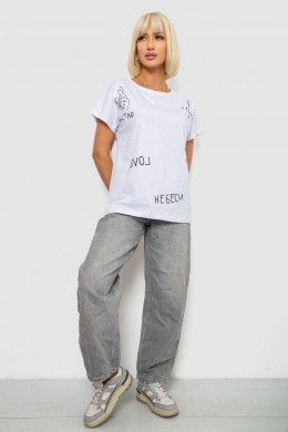 Футболка женская с принтом, цвет белый, 244R2316-5