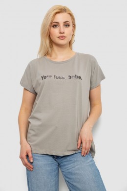 Футболка женская с принтом, цвет серый, 244R3016