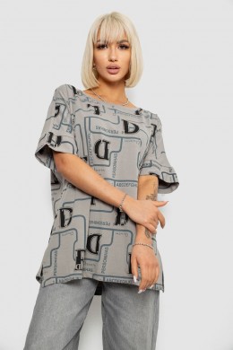 Футболка женская с принтом, цвет серый, 244R4016