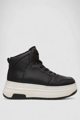 Кросівки жіночі зимові на хутрі, колір чорно-білий, 248RAM01