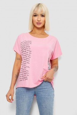 Футболка женская с принтом, цвет розовый, 244R2039
