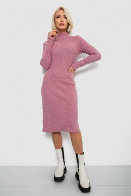 Платье повседневное утепленное, цвет пудровый, 257R115