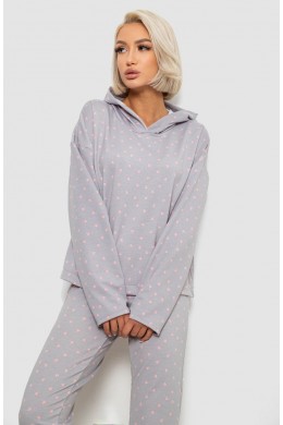 Костюм женский домашний с принтом, цвет серо-розовый, 257R1115