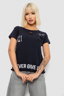 Футболка женская с принтом, цвет синий, 244R2214-6