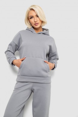 Спортивный костюм женский на флисе, цвет серый, 257R87
