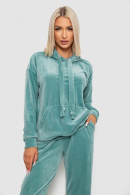 Спортивный костюм женский велюровый, цвет мятный, 241R1530-5
