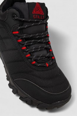 Кросівки жіночі зимові на хутрі, колір чорно-червоний, 248RH910