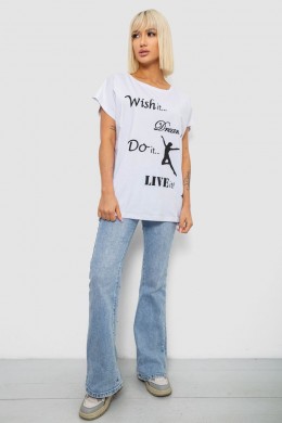 Футболка женская с принтом, цвет белый, 244R3004