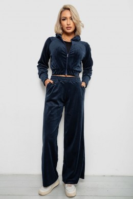 Спортивний костюм жіночий велюровий, колір синій, 257R4125