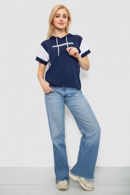 Футболка женская с принтом, цвет синий, 244R2311-5