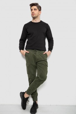 Штани чоловічі однотонні, колір хакі, 244R1693