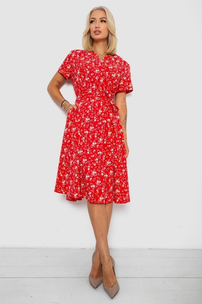 Платье софт с принтом, цвет красный, 230R1111