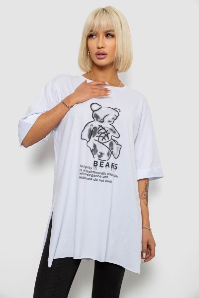 Футболка женская с принтом, цвет белый, 244R2018